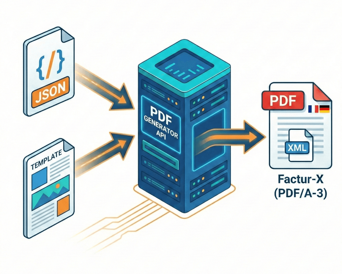 Generate Hybrid Factur-X PDF/A-3 Invoices